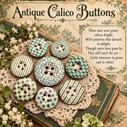 Antique green calico china - antique,