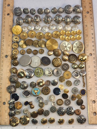 130 metal buttons mostly - 130,