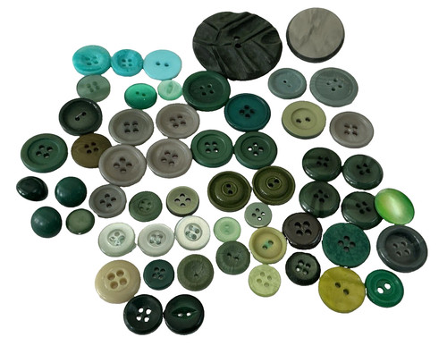 Vintage buttons mixed - buttons, green