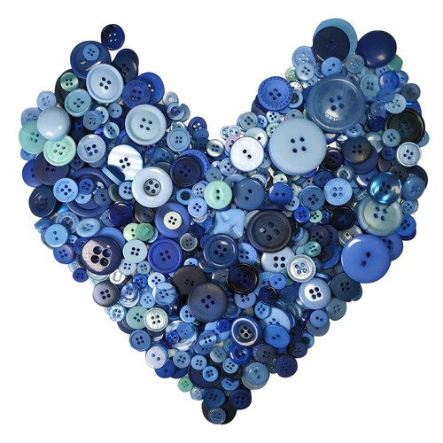 600 700pcs blue buttons - 600-700pcs,