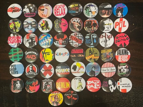Assorted new wave buttons - 80's,