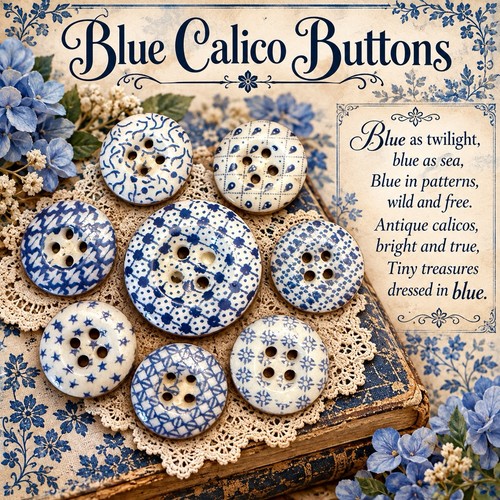 Antique blue calico china - antique,