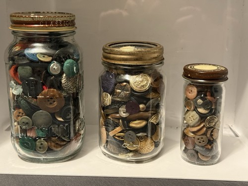 Vintage jars buttons - vintage,