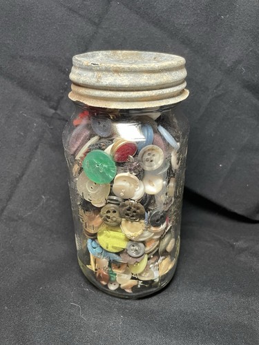 Jar old buttons - old,