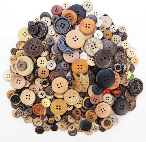 600 pcs wooden - pcs, buttons