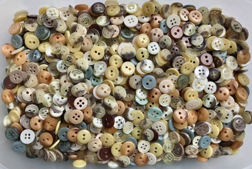 Buttons mixed 10mm 11mm brown - buttons,