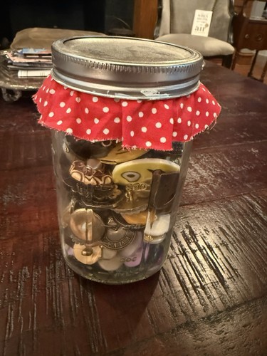 Vintage buttons jar - vintage, some