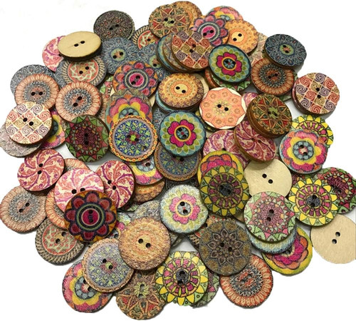 200 pcs wood buttons - pcs,