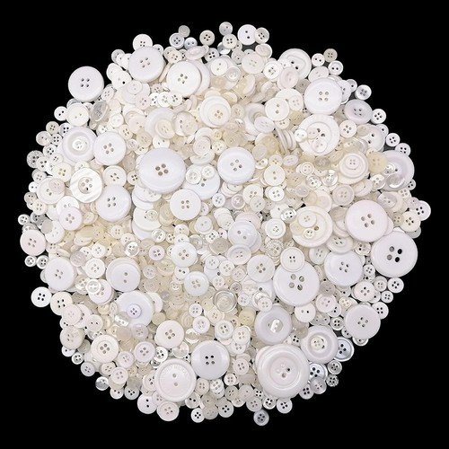 600 700pcs white buttons - 600-700pcs,