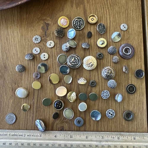 Vintage button lot with - vintage, metal