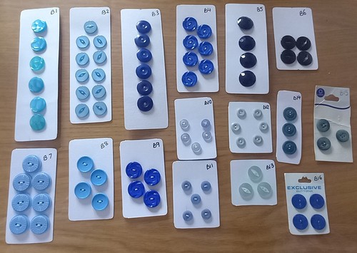 Used blue buttons various - buttons,