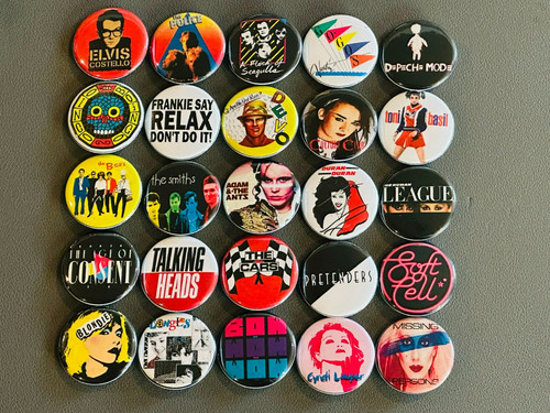 Assorted new wave buttons - new,